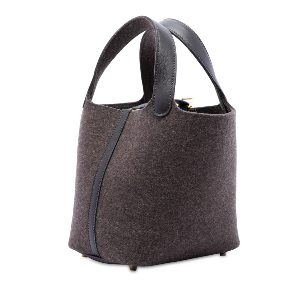 Hermès Felt et Picotin Lock 18 Swift Marron – vue 2 – GABY PARIS