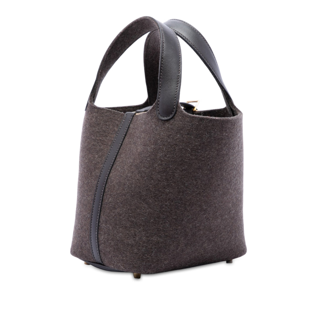 Hermès Felt et Picotin Lock 18 Swift Marron – vue 2 – GABY PARIS