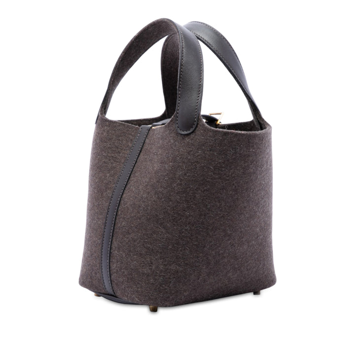 Hermès Felt et Picotin Lock 18 Swift Marron – vue 2 – GABY PARIS