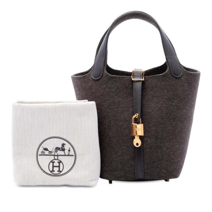 Hermès Felt et Picotin Lock 18 Swift Marron – vue 7 – GABY PARIS