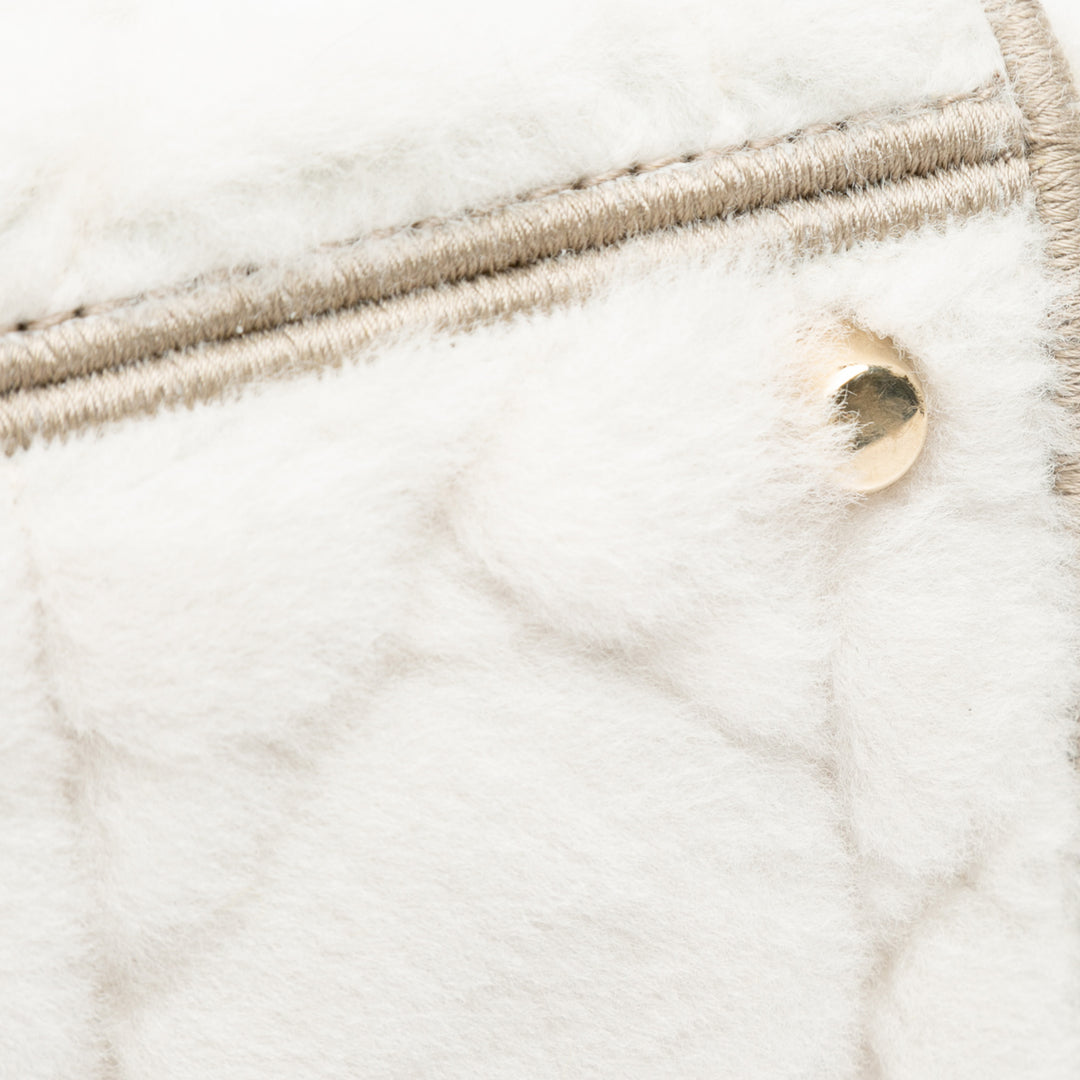 Medium Shearling Cannage Lady D-Lite White - Gaby Paris