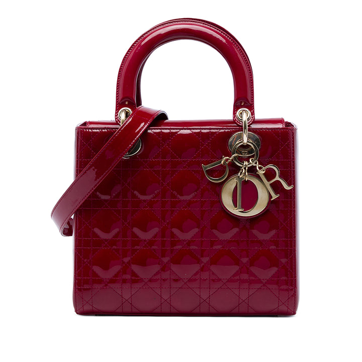 Dior Lady Dior Cannage Moyen Rouge – vue principale – GABY PARIS