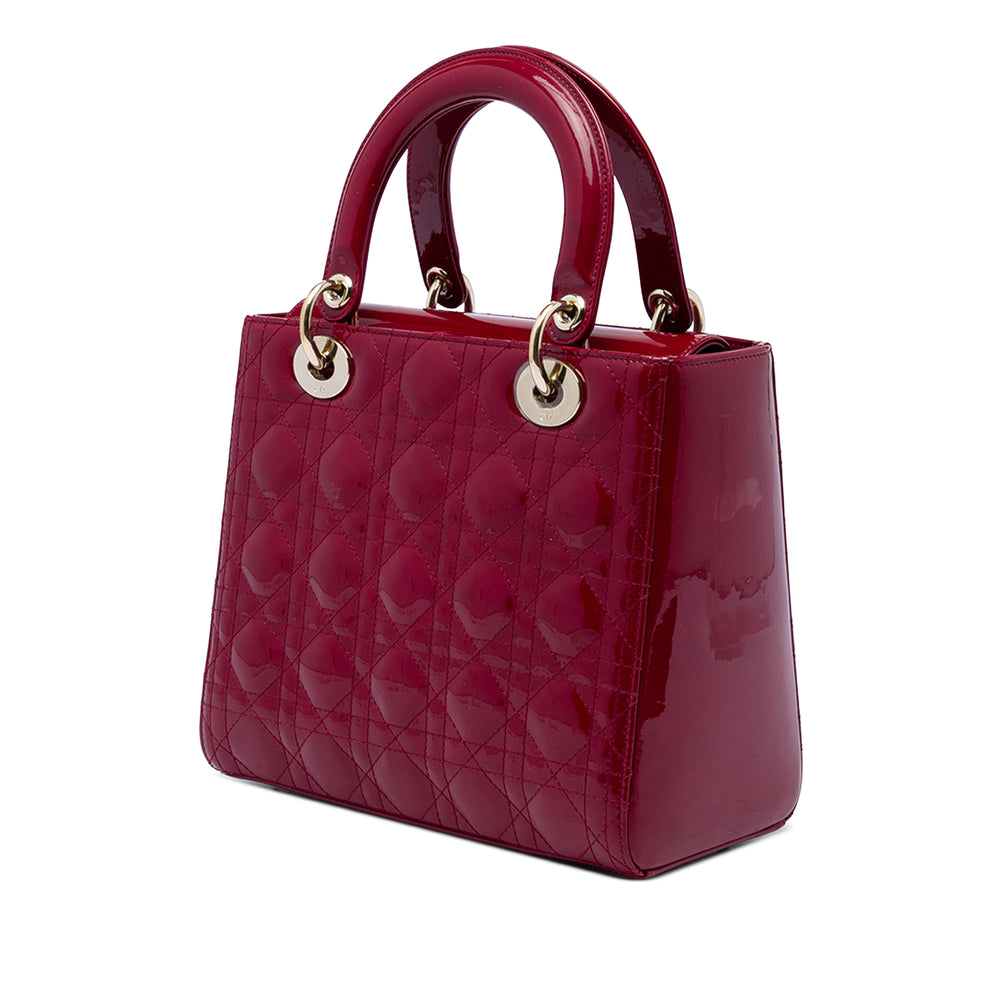 Dior Lady Dior Cannage Moyen Rouge – vue 2 – GABY PARIS