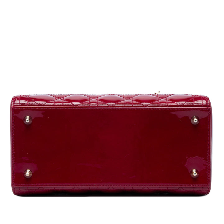 Dior Lady Dior Cannage Moyen Rouge – vue 3 – GABY PARIS