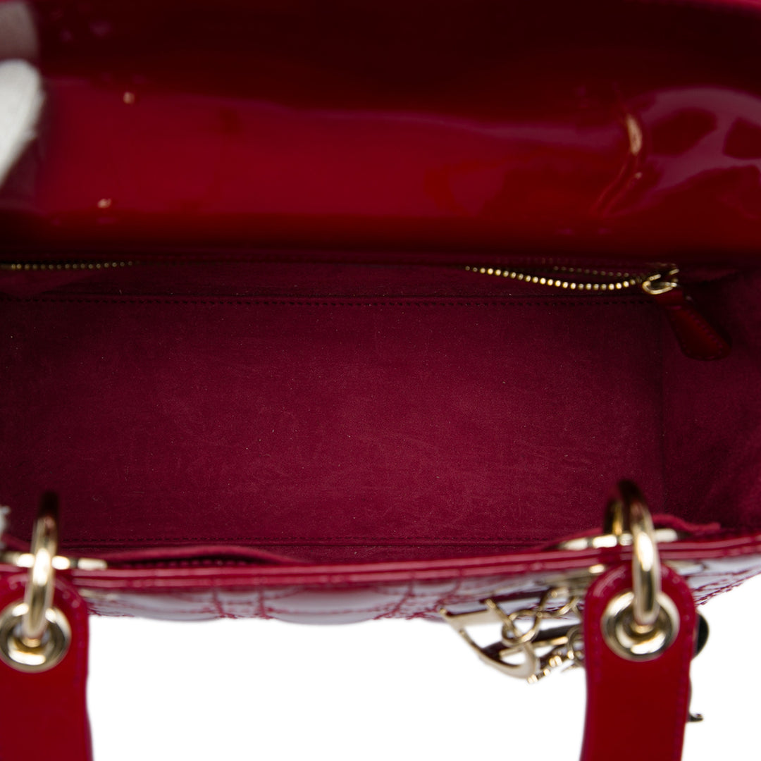 Dior Lady Dior Cannage Moyen Rouge – vue 4 – GABY PARIS