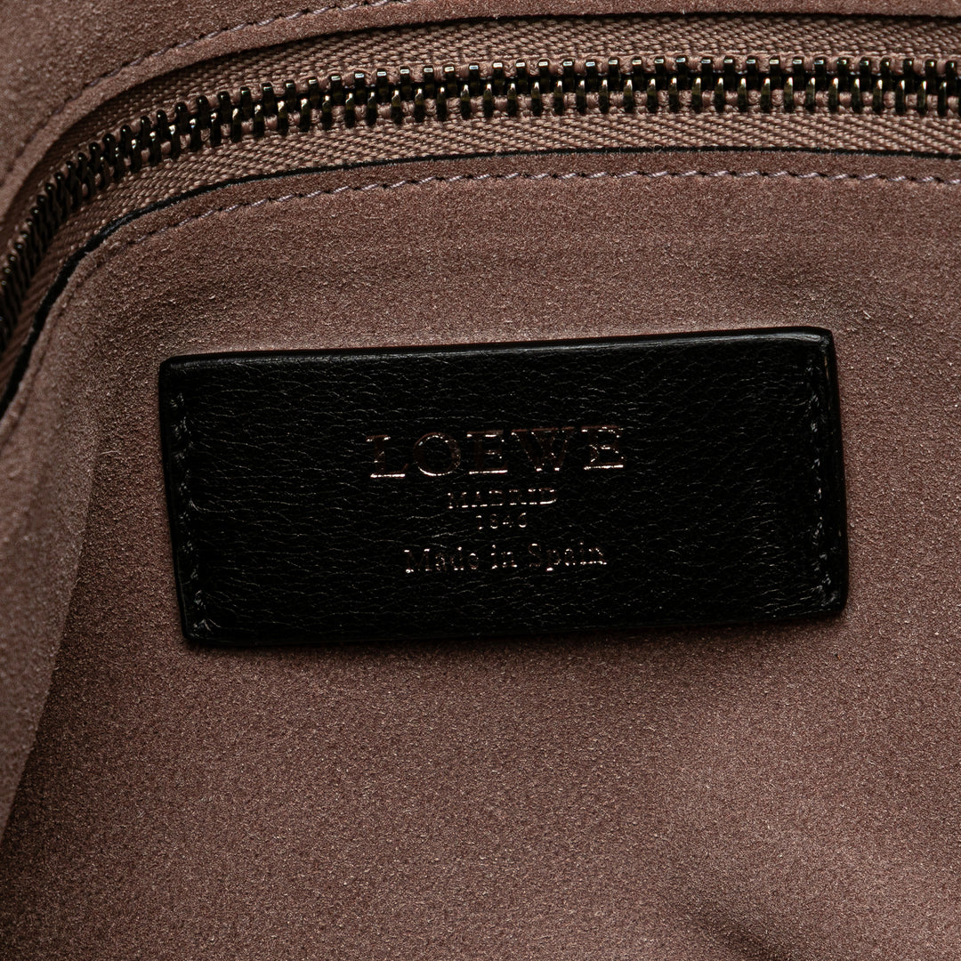 Embossed Leather Canela Boston Bag Black - Gaby Paris