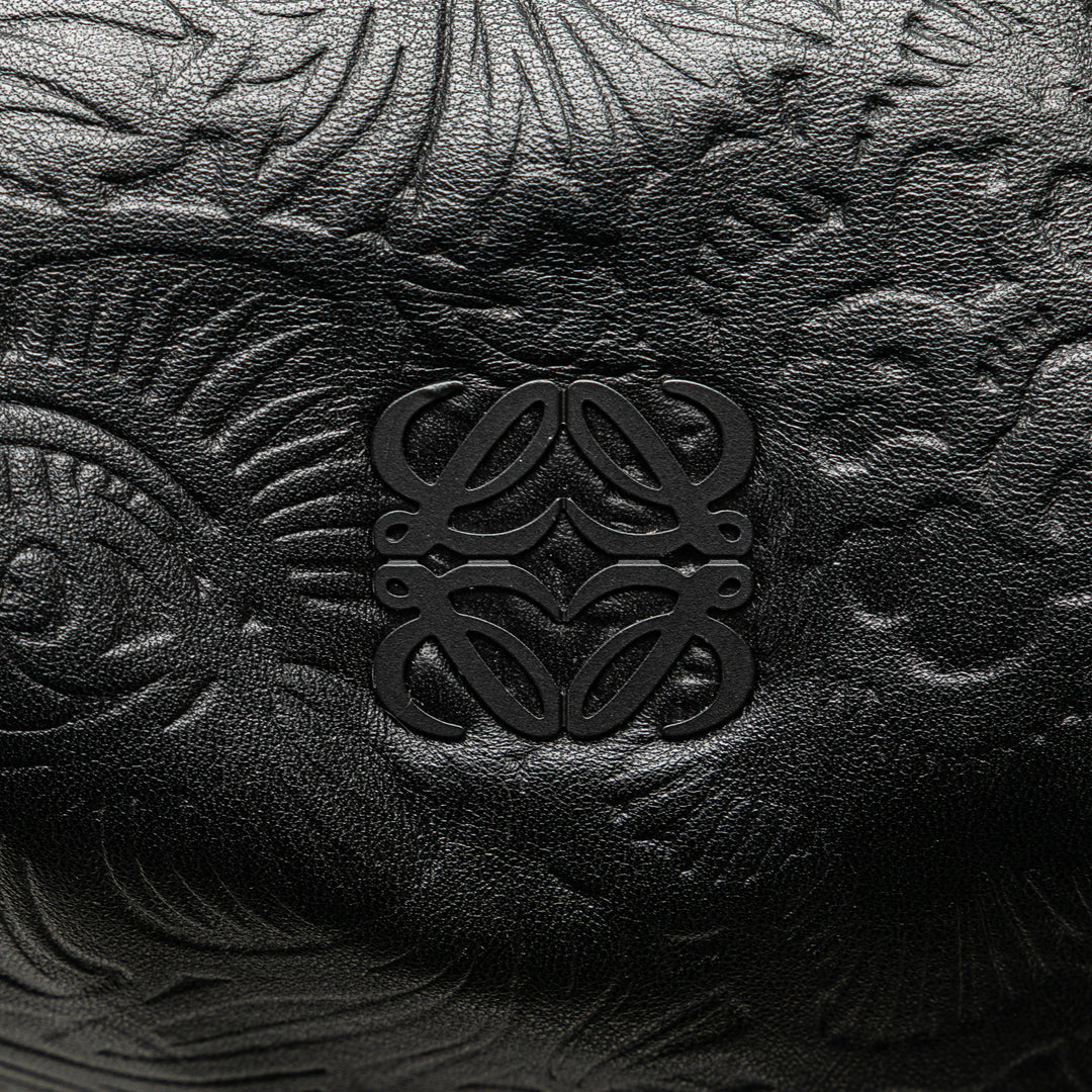 Embossed Leather Canela Boston Bag Black - Gaby Paris