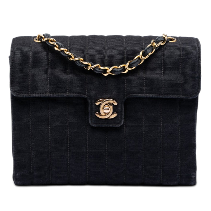 Chanel CC Vertical Matelassé Grosgrain Rabat simple Nylon