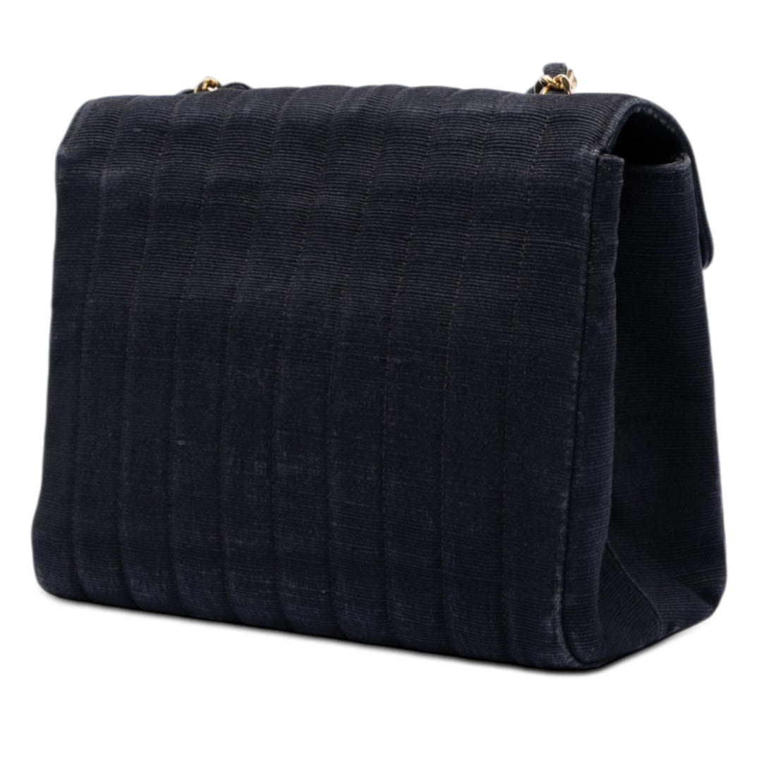 Chanel CC Vertical Matelassé Grosgrain Rabat simple Nylon