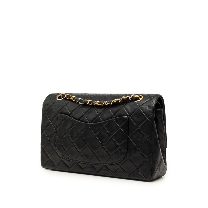 Classic Double rabat Moyen Cuir d'agneau Noir