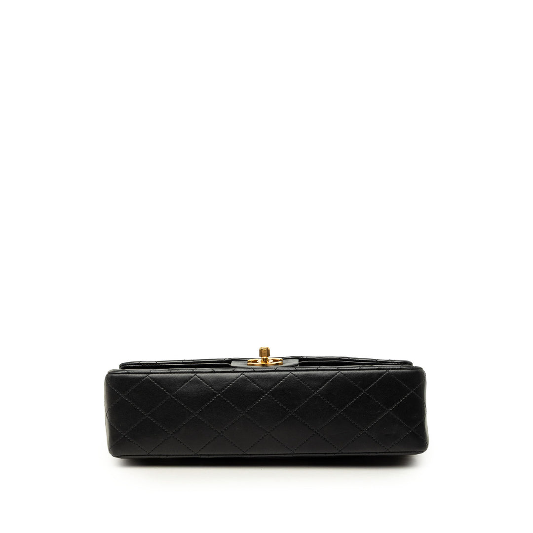 Classic Double rabat Moyen Cuir d'agneau Noir