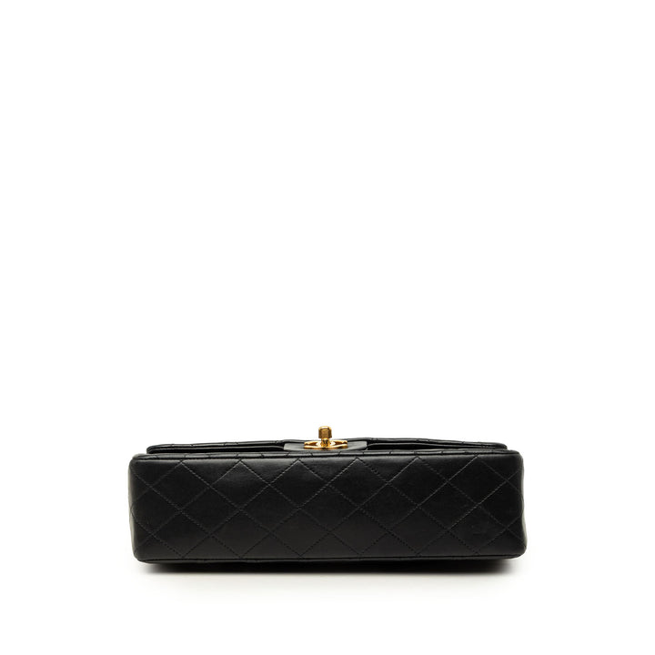 Classic Double rabat Moyen Cuir d'agneau Noir