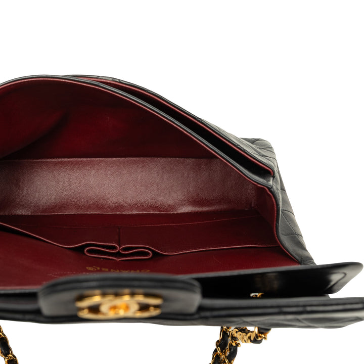 Classic Double rabat Moyen Cuir d'agneau Noir
