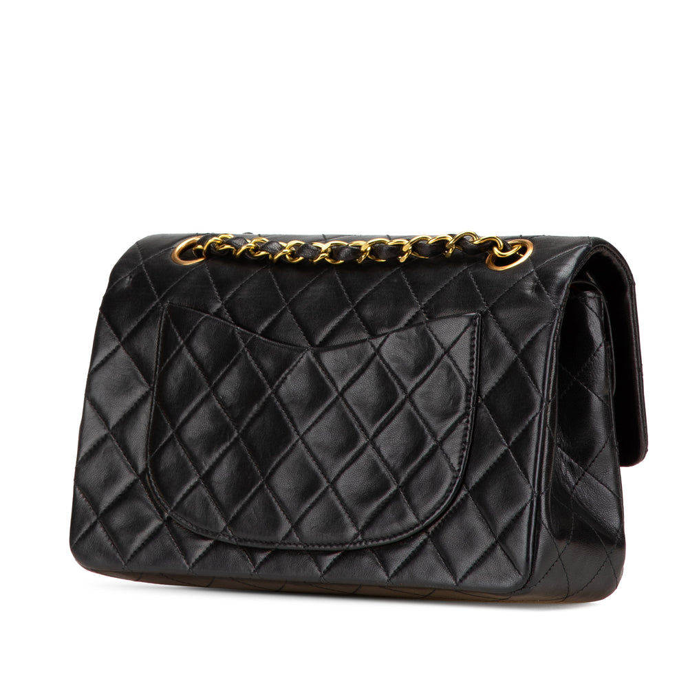 Small Classic Lambskin Double Flap Black - Gaby Paris