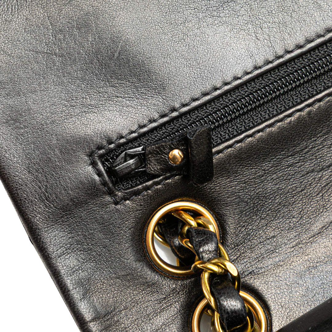 Small Classic Lambskin Double Flap Black - Gaby Paris