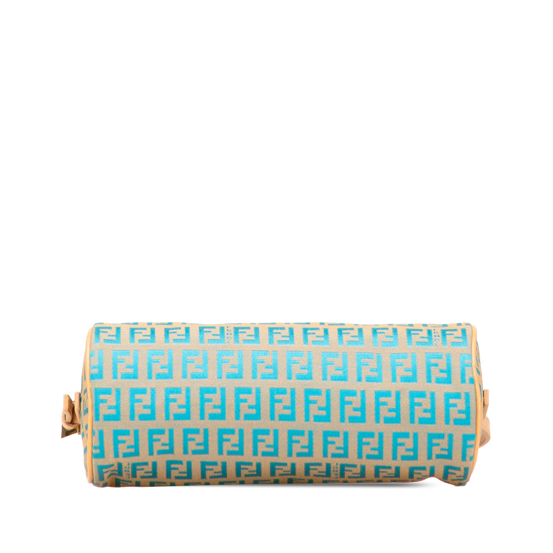 Fendi Zucchino Toile Barrel Pochette Marron