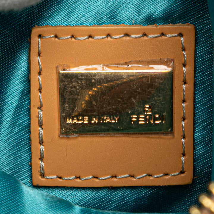 Fendi Zucchino Toile Barrel Pochette Marron