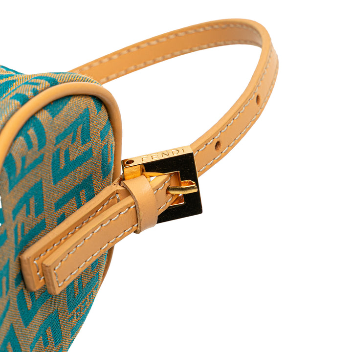 Fendi Zucchino Toile Barrel Pochette Marron
