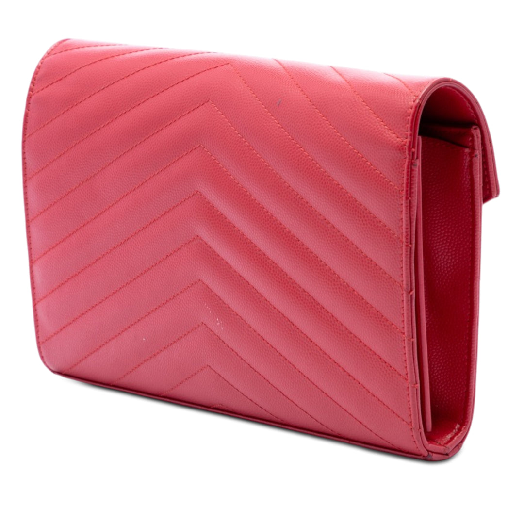 Saint Laurent Grain De Poudre Cassandre Envelope Chain Portefeuille