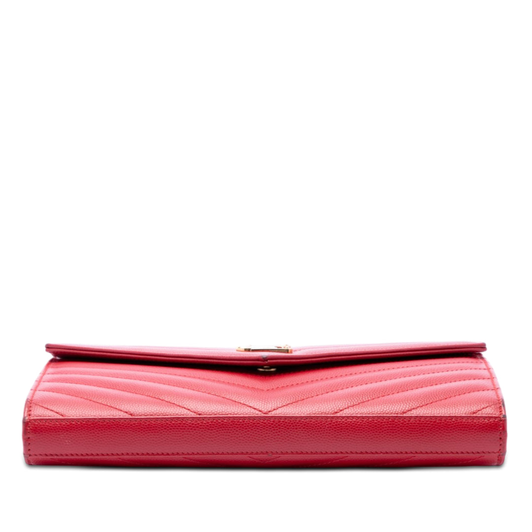 Saint Laurent Grain De Poudre Cassandre Envelope Chain Portefeuille