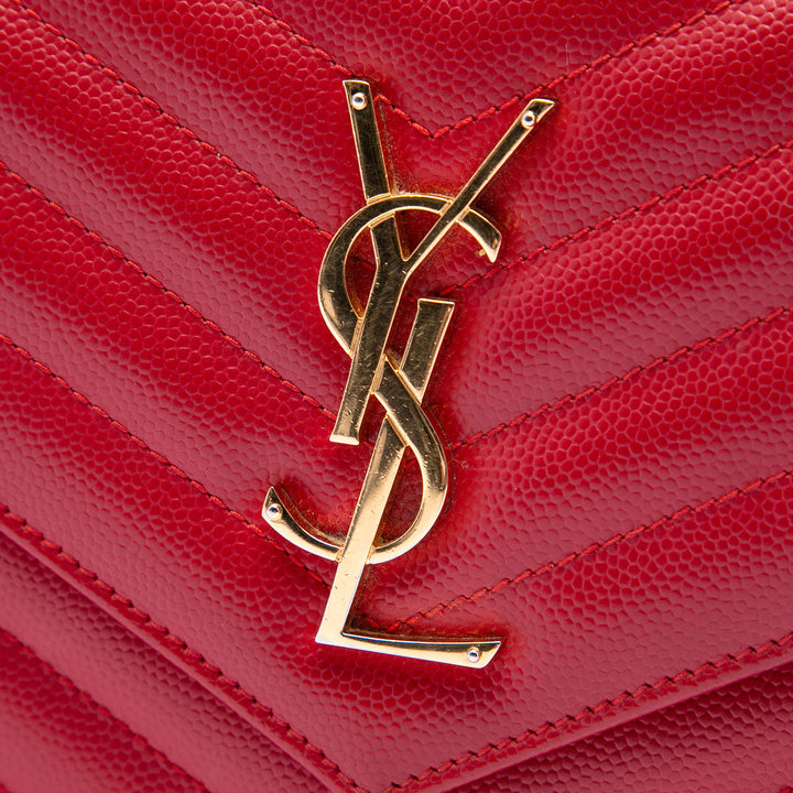 Saint Laurent Grain De Poudre Cassandre Envelope Chain Portefeuille