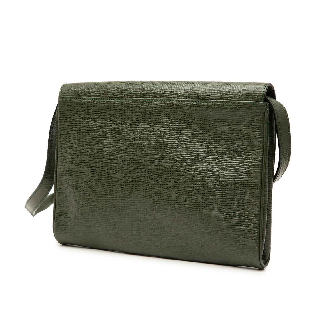 Circle Logo Enveloppe à rabat Sac Cuir de veau Vert