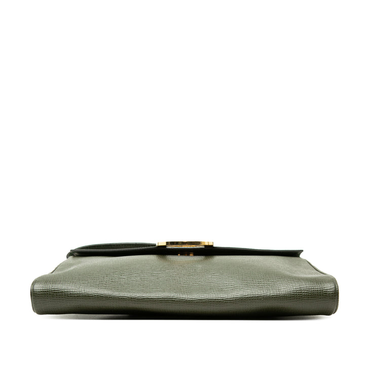 Circle Logo Enveloppe à rabat Sac Cuir de veau Vert