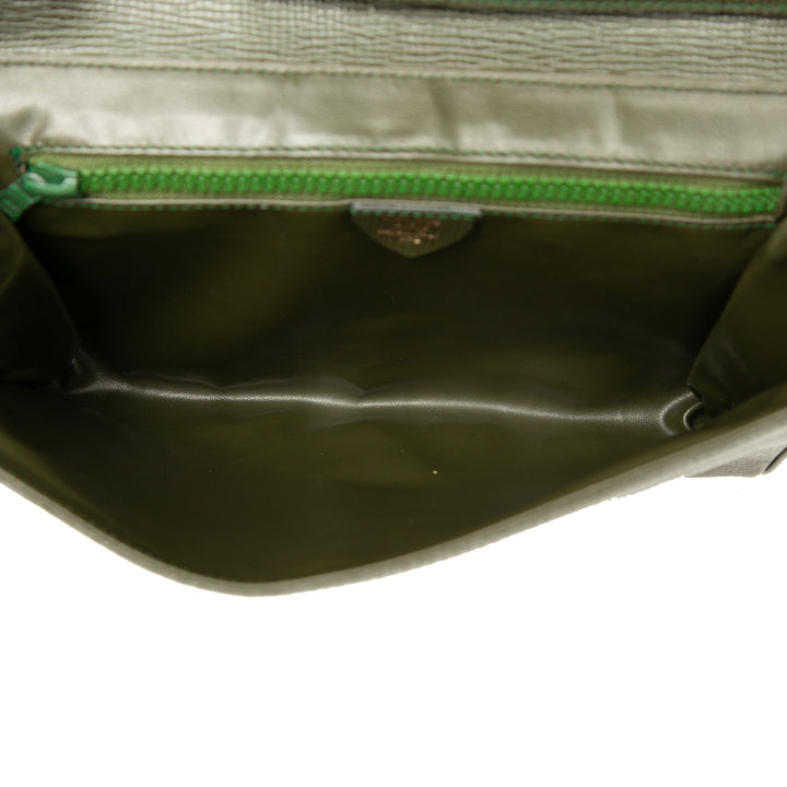 Circle Logo Enveloppe à rabat Sac Cuir de veau Vert