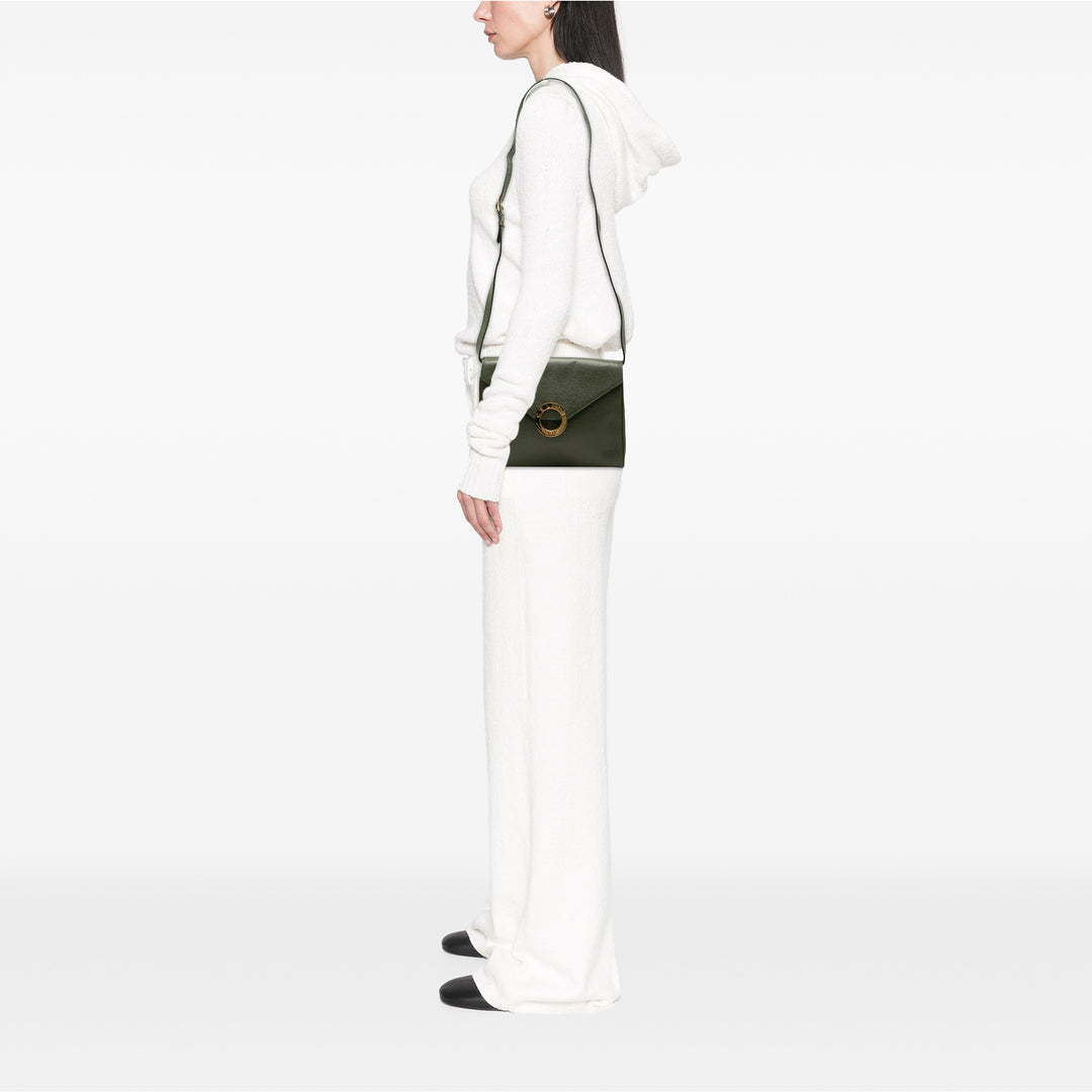 Circle Logo Enveloppe à rabat Sac Cuir de veau Vert