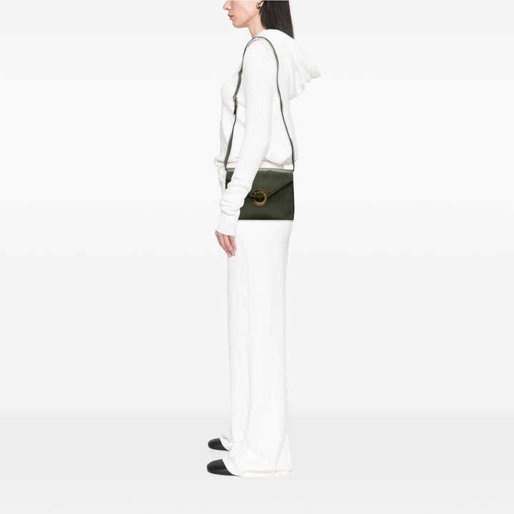 Circle Logo Enveloppe à rabat Sac Cuir de veau Vert