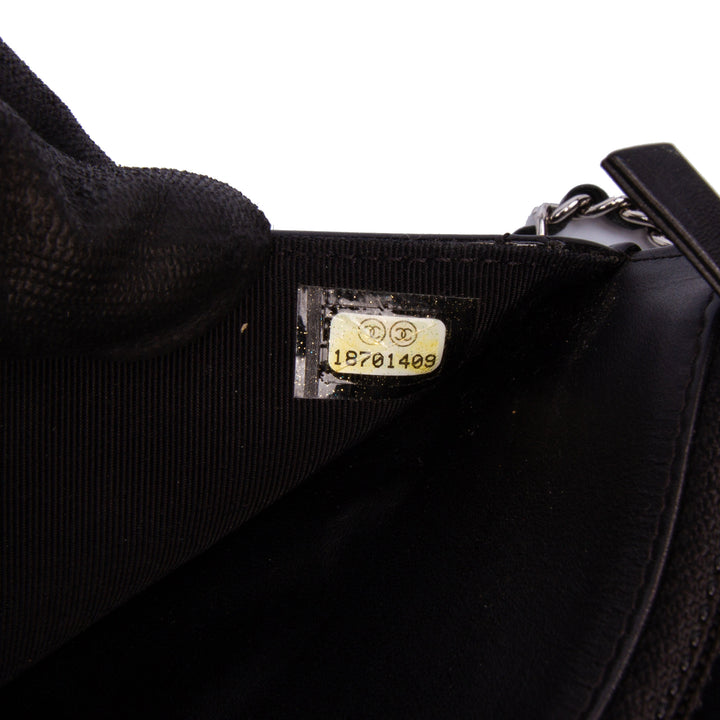CC Quilted Patent Wallet On Chain Black - Gaby Paris