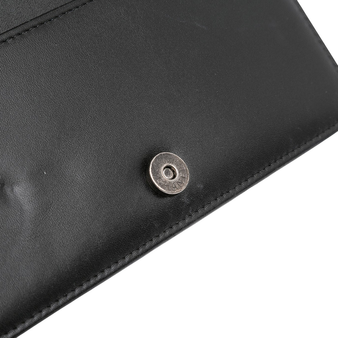 Chanel Cuir de veau Chain 20s Signe Wallet on Chain Noir