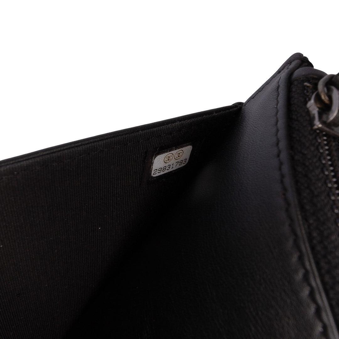 Chanel Cuir de veau Chain 20s Signe Wallet on Chain Noir
