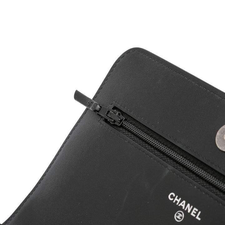 Chanel Cuir de veau Chain 20s Signe Wallet on Chain Noir