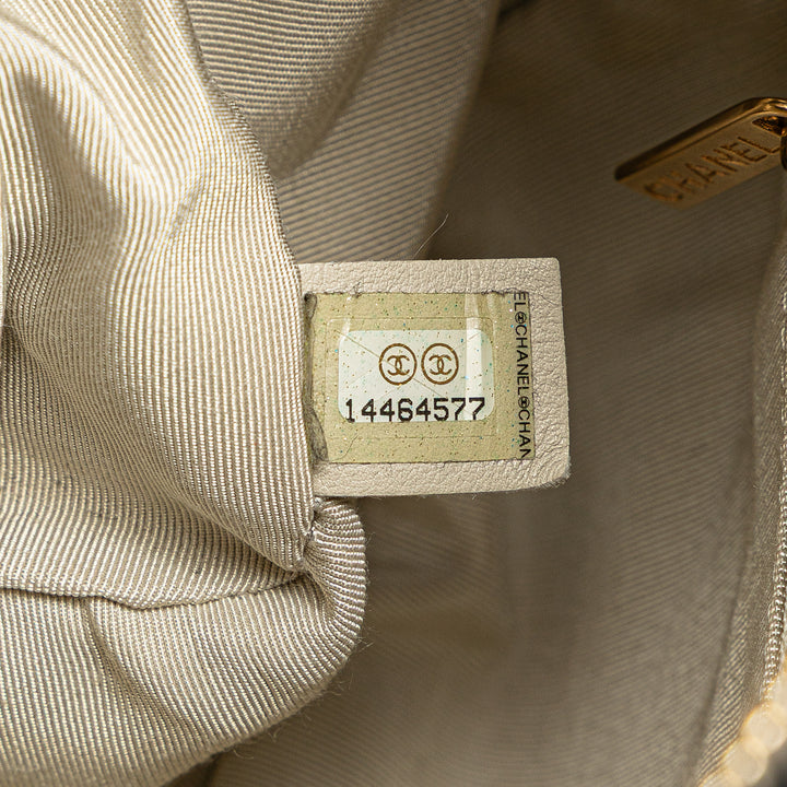 Chanel CC Matelassé Cuir d’agneau Tweedy Bowler Sac