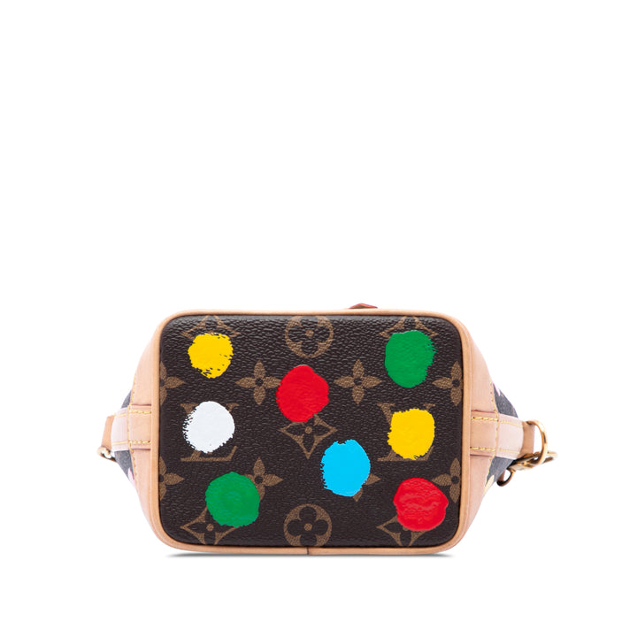 Yayoi Kusama Painted Dots Noe Nano Monogram Marron