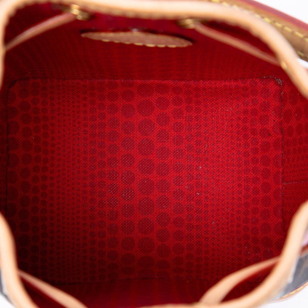 Yayoi Kusama Painted Dots Noe Nano Monogram Marron