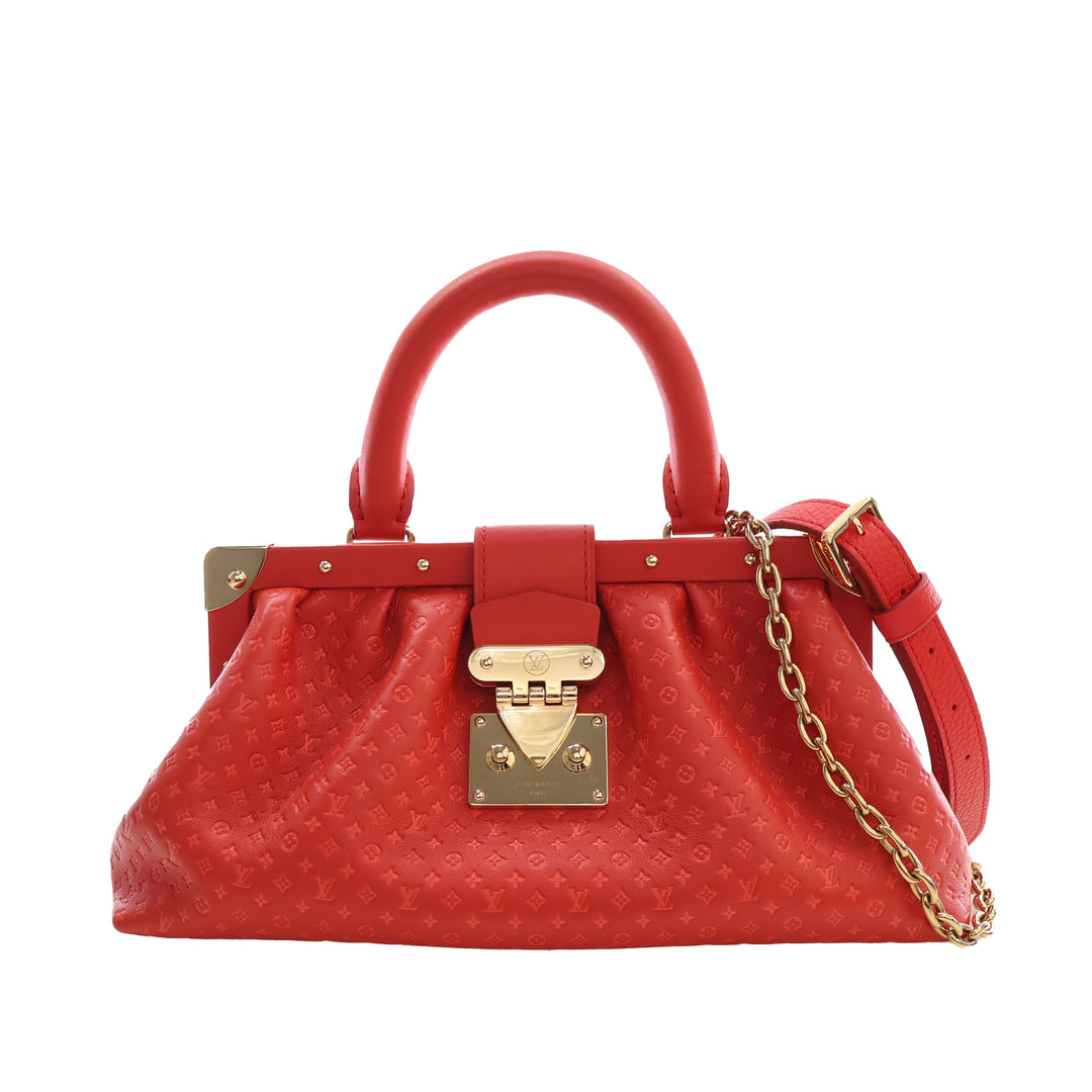 embossé Nanogram Sac Cuir de veau Rouge