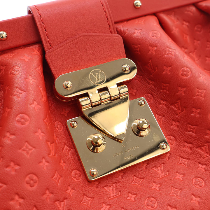 embossé Nanogram Sac Cuir de veau Rouge
