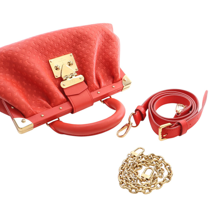 embossé Nanogram Sac Cuir de veau Rouge