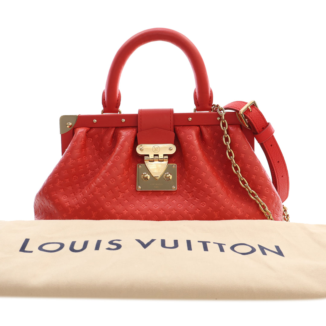 embossé Nanogram Sac Cuir de veau Rouge