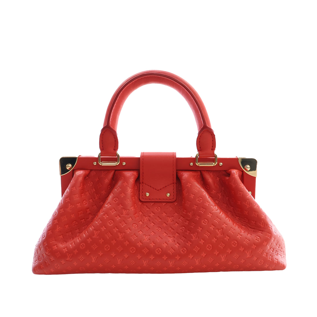 embossé Nanogram Sac Cuir de veau Rouge