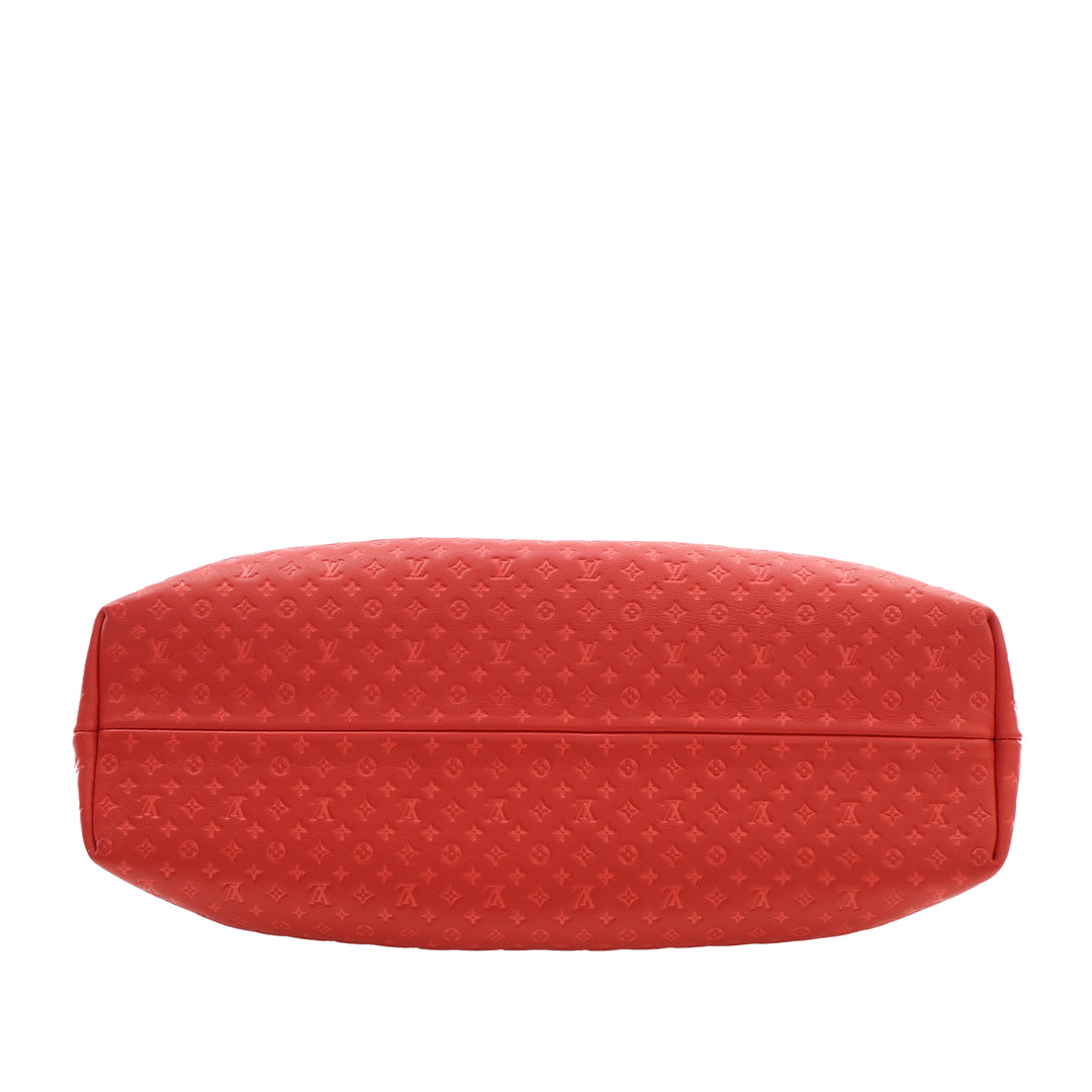 embossé Nanogram Sac Cuir de veau Rouge