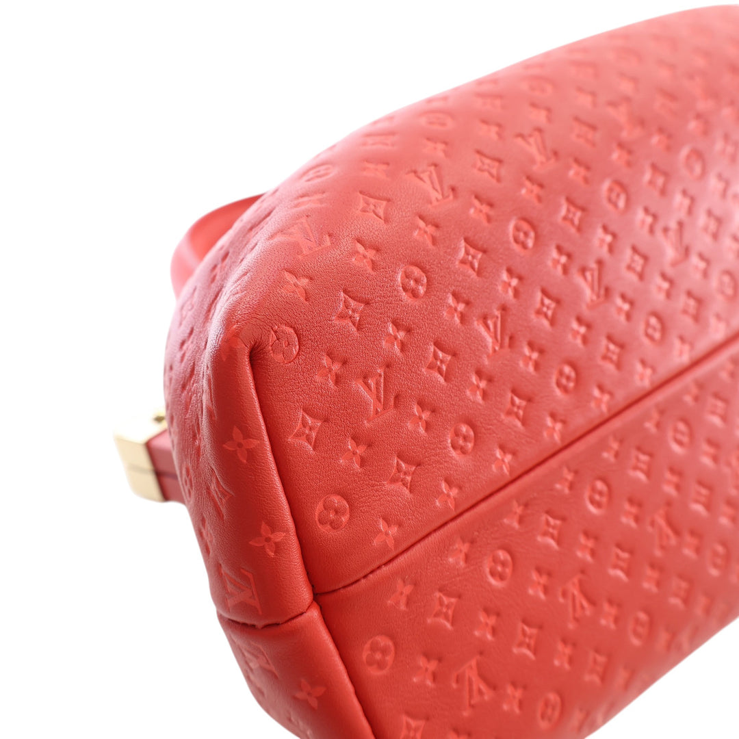 embossé Nanogram Sac Cuir de veau Rouge