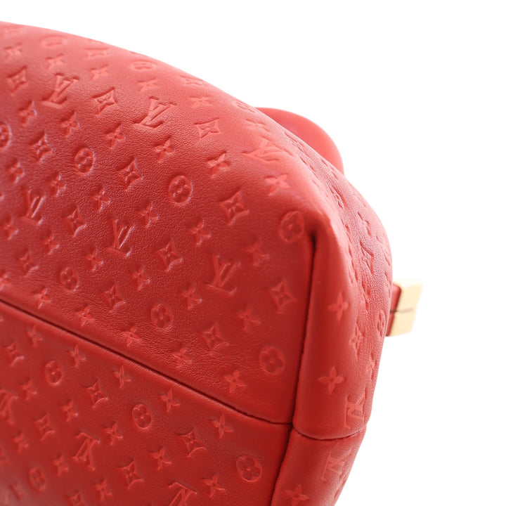 embossé Nanogram Sac Cuir de veau Rouge