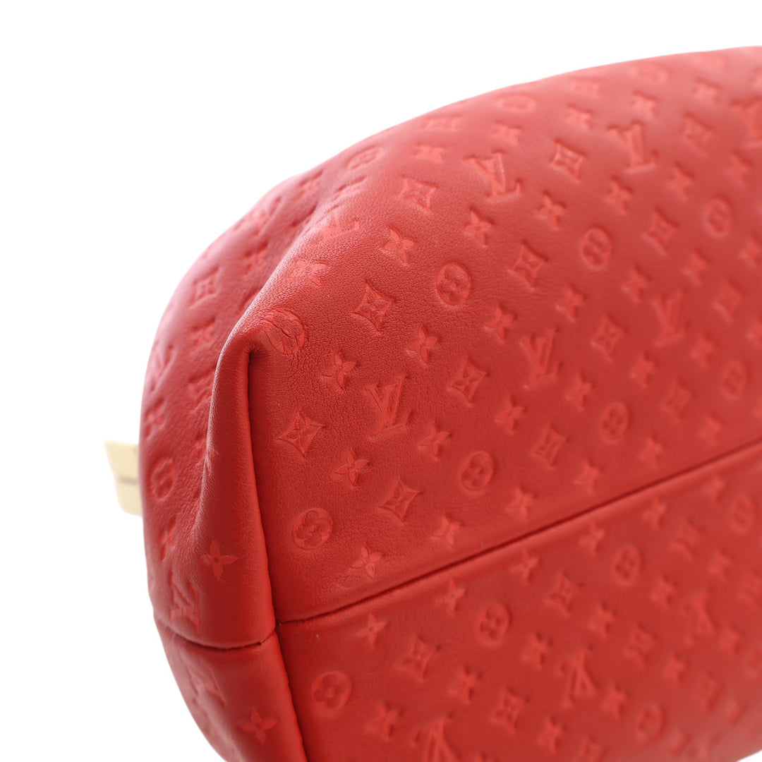 embossé Nanogram Sac Cuir de veau Rouge