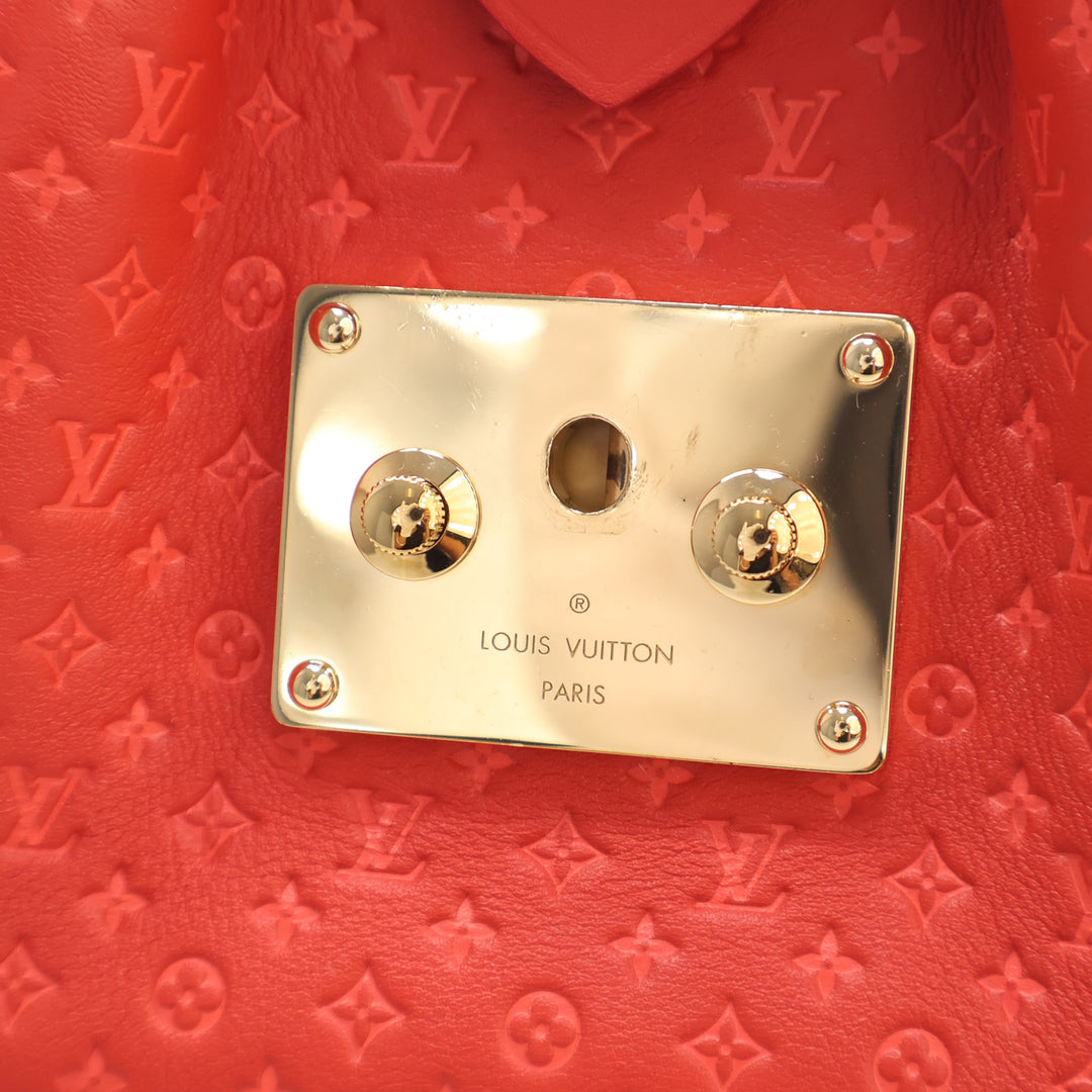 embossé Nanogram Sac Cuir de veau Rouge