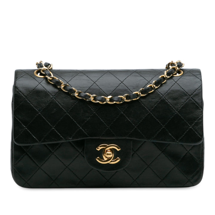 Chanel Small Classic Cuir d’agneau Double rabat Noir