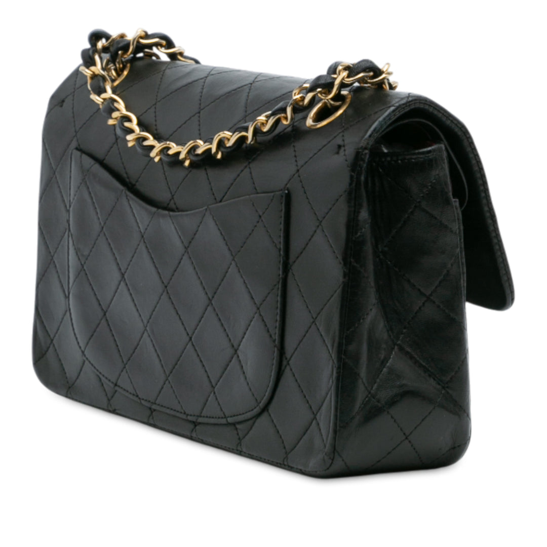 Chanel Small Classic Cuir d’agneau Double rabat Noir
