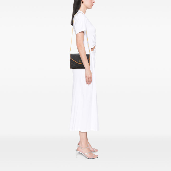 Dior Honeycomb Coated Toile Chain Sac porté croisé Noir